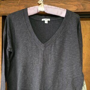 Standard James Perse V Neck Long Seeve Knit tunic size 3 Charcoal Grey Heather